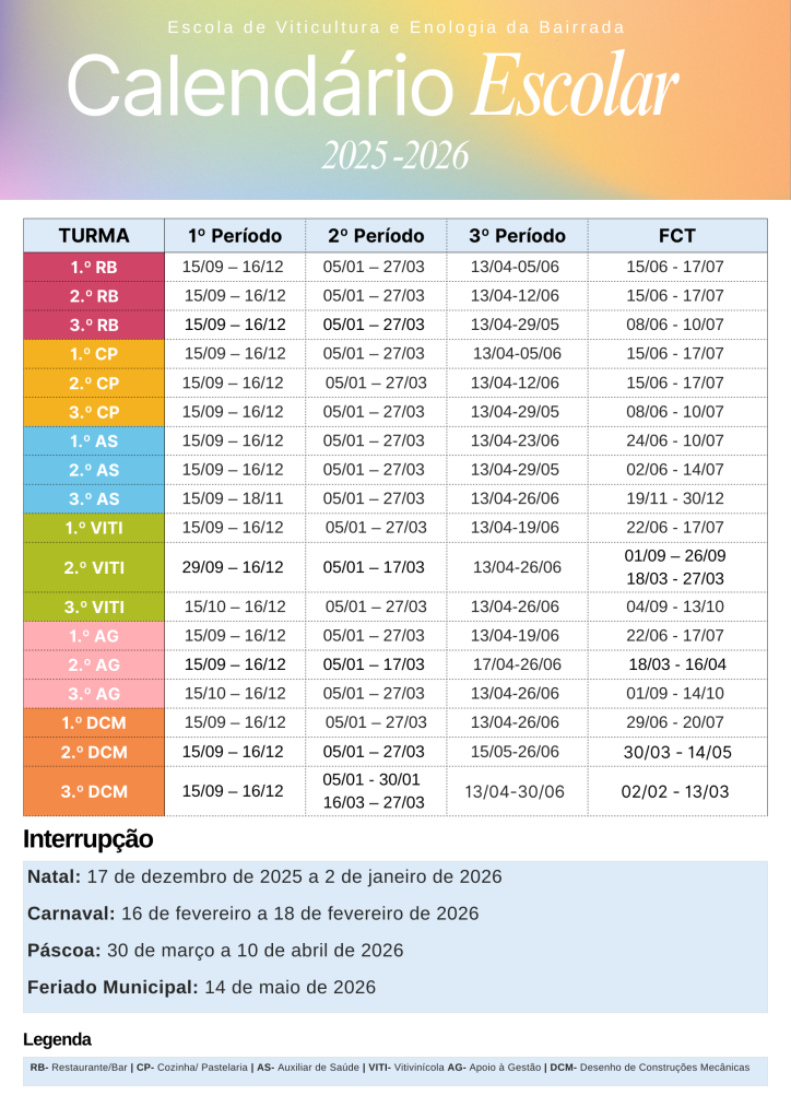 Calendário escolar 25-26